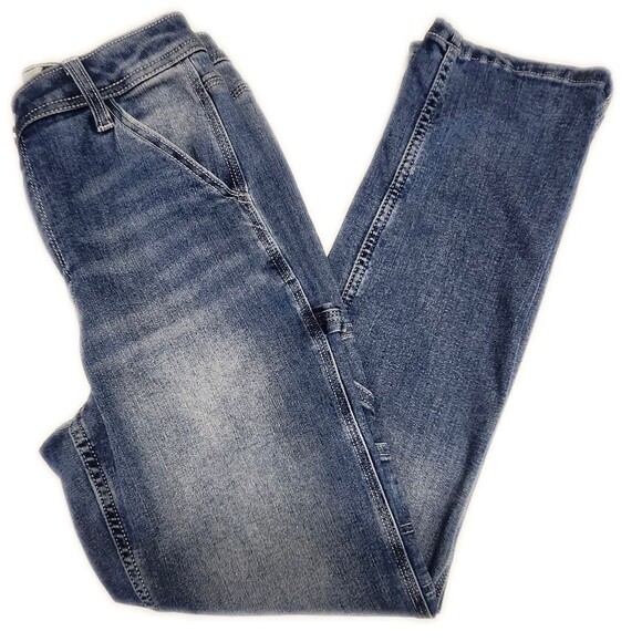 Banjara High Rise Straight Leg Cargo Jeans, Medium Blue Wash, 5/26 - Picture 1 of 7